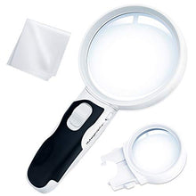 Load image into Gallery viewer, Best Magnifier with Lights for Seniors, Macular Degeneration, Reading and Hobbyists