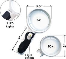 Load image into Gallery viewer, Best Magnifier with Lights for Seniors, Macular Degeneration, Reading and Hobbyists