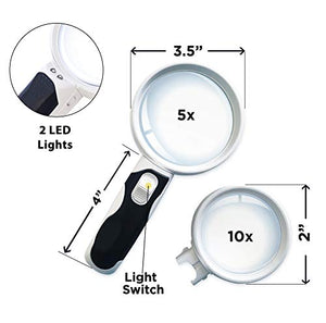 Best Magnifier with Lights for Seniors, Macular Degeneration, Reading and Hobbyists