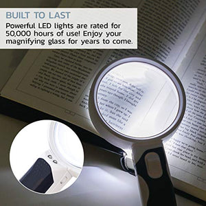 Best Magnifier with Lights for Seniors, Macular Degeneration, Reading and Hobbyists