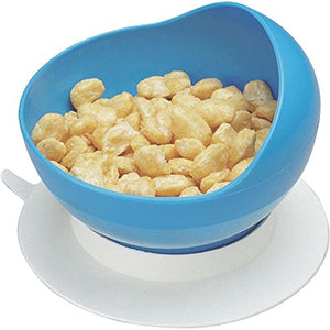 Ableware Scooper Bowl & Plate with Suction Cup Base, Blue