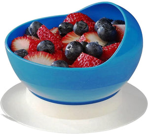 Ableware Scooper Bowl & Plate with Suction Cup Base, Blue