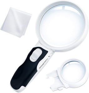 Best Magnifier with Lights for Seniors, Macular Degeneration, Reading and Hobbyists