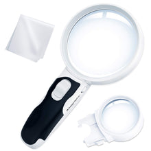 Load image into Gallery viewer, Best Magnifier with Lights for Seniors, Macular Degeneration, Reading and Hobbyists
