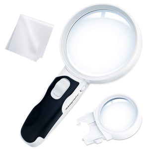 Best Magnifier with Lights for Seniors, Macular Degeneration, Reading and Hobbyists